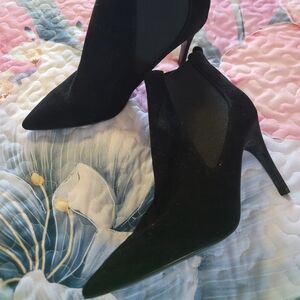 Black Suede High Heel Ankle Boot